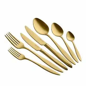 Chiara Alessi Alessi Duna 42 Parça Mat Altın Çatal Kaşık Bıçak Seti