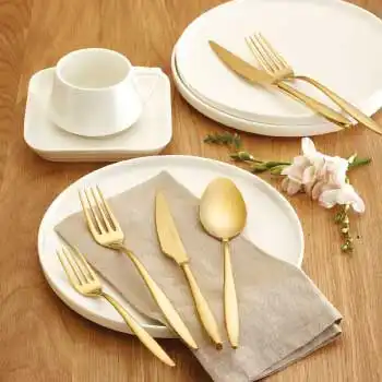 Emsan Goldinoks Yeni Mat Gold 24 Parça 6 Kişilik Çatal Kaşık Bıçak Seti 