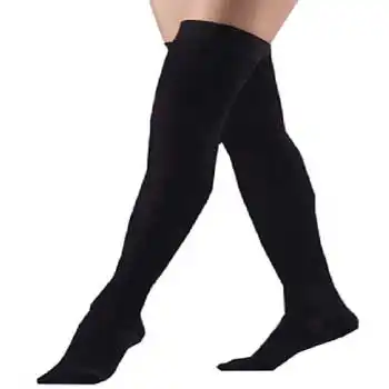 Medicalcim Burnu Kapalı Diz Üstü Siyah Varis Çorabı