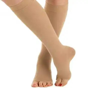 Wibtex Diz Altı Burnu Açık Ten Rengi Varis Çorabı