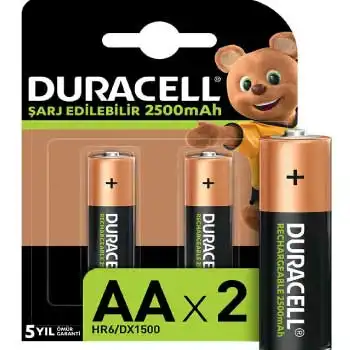 Duracell 2500 MAh Şarjlı Pil