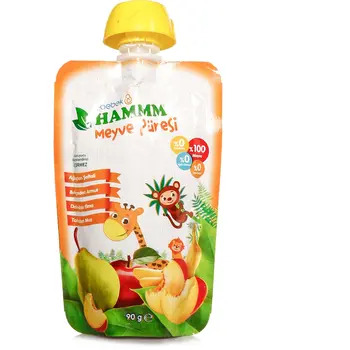 Hammm Şeftali Armut Elma Muz 90 gr Meyve Püresi